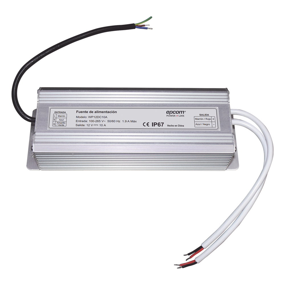 Fuente 12 V | 2 SALIDAS A 5 AMPER | 10 Amperes Totales | Waterproof | Intemperie grado IP67