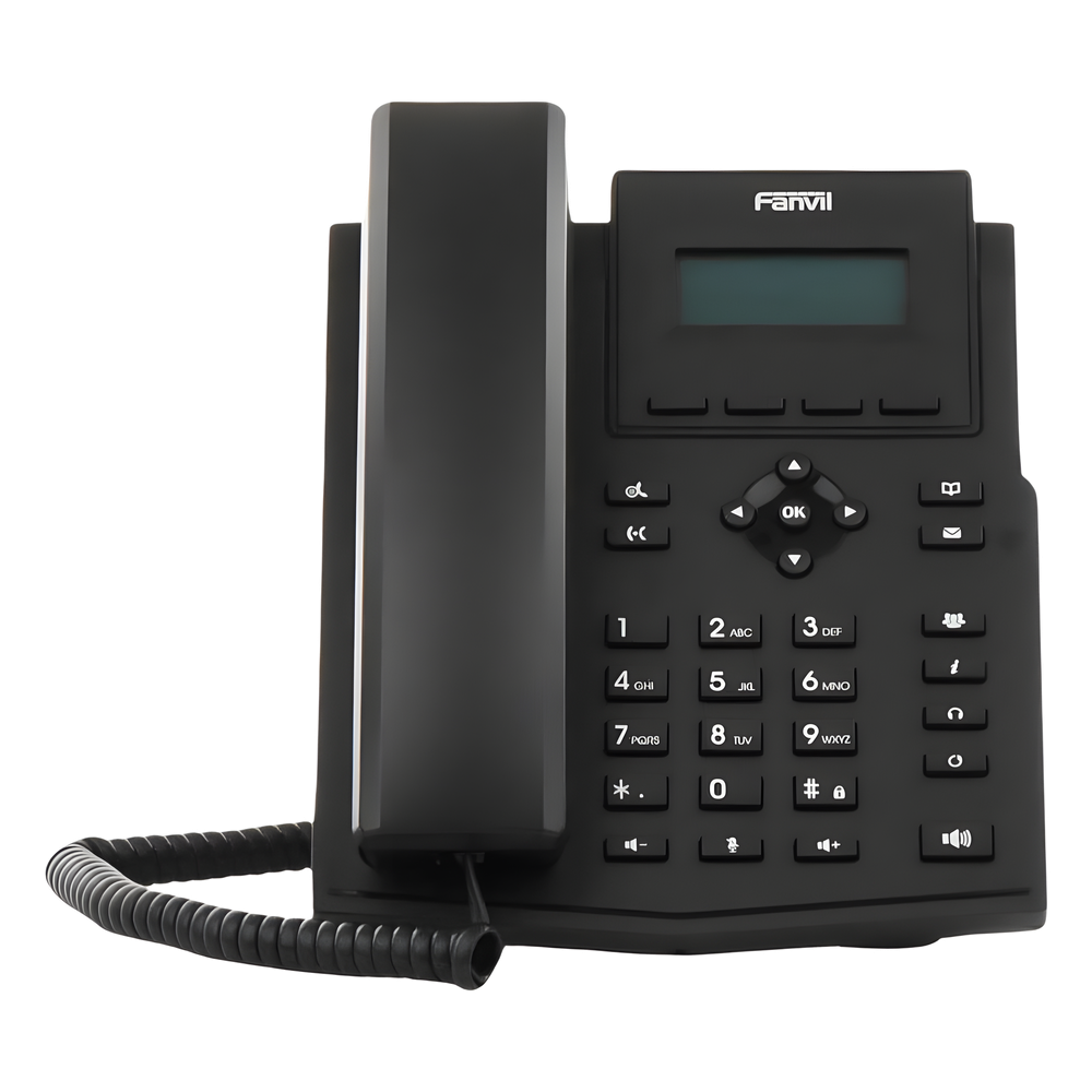 Teléfono IP / 2 Líneas SIP / Pantalla LCD 2.3" 132x64 / Audio HD G.722 y Opus / Conferencia 6 Vías / PoE 802.3af / Puertos Ethernet Duales 10/100 / Soporte EHS