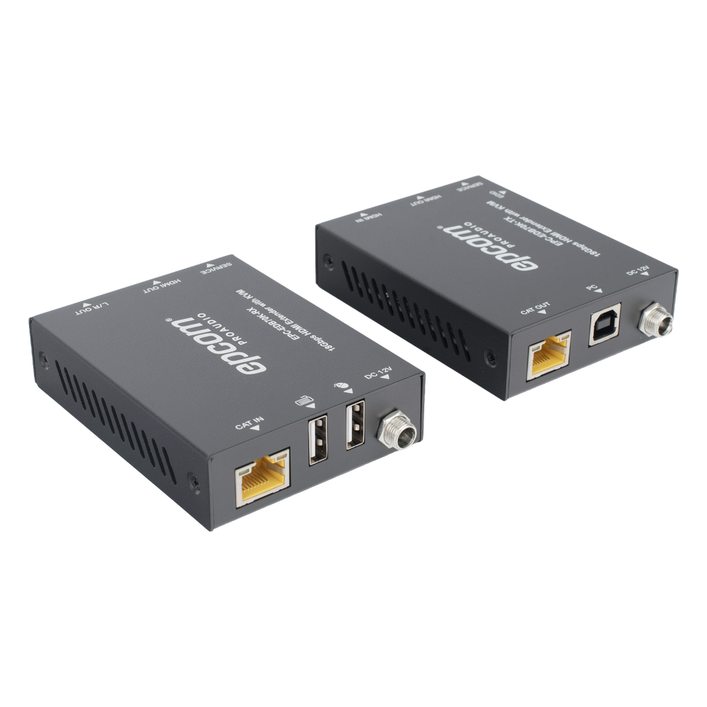 Kit Extensor HDMI con KVM | 70m | 4K2K@60Hz | 4:4:4 |  HDMI2.0b y HDCP 2.2 | Salida de Audio 3.5mm | Admite PoC | Admite USB 1.1