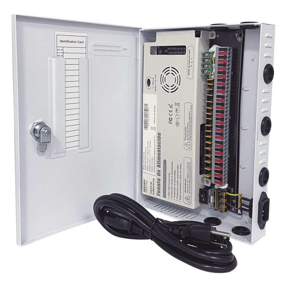Fuente PREMIUM |  11-15 V | 18 canales | 30 A | Compatible con cámaras 4K | Alta tecnología en seguridad | Doble ventilador | Filtro de Ruido por canal | Diseño de alta gama.