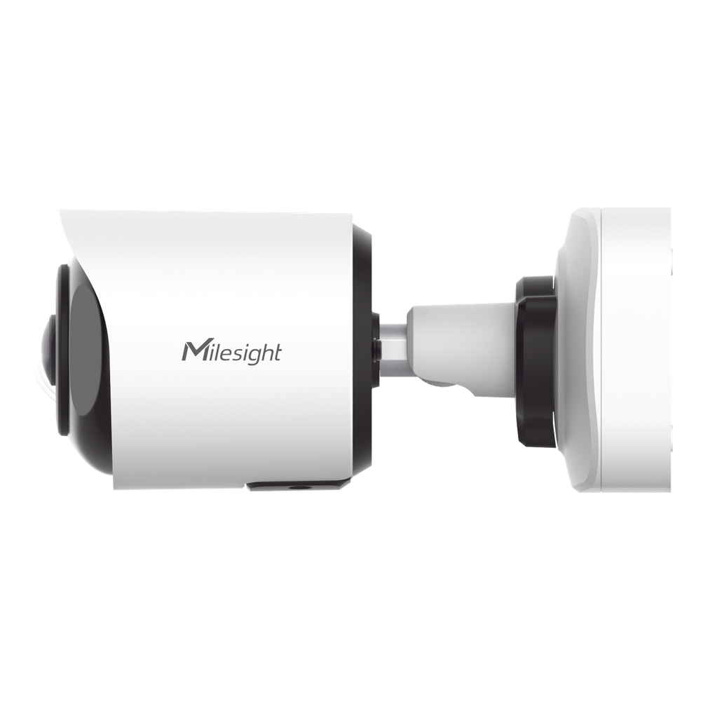 Cámara Bullet de Red Mini Panorámica 180° AI / 4K / Super WDR 120dB / Micrófono Integrado / IP67-IK10 / Soporte PoE / Almacenamiento 1TB / Analítica IA VCA 8 Modos / ONVIF y VMS