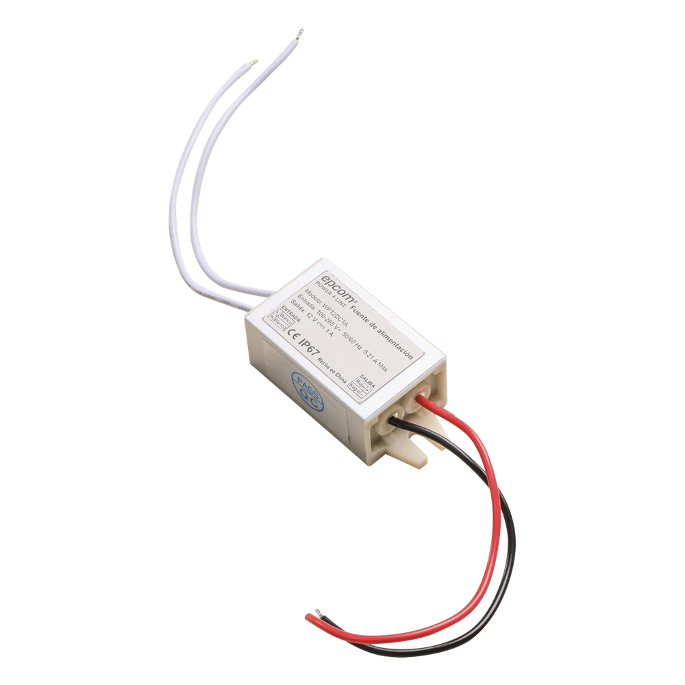 Fuente 12 V  |  1 Amper  |  Waterproof  | Intemperie grado IP67