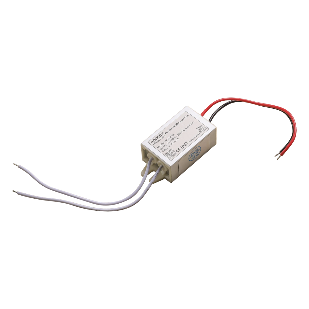 Fuente 12 V  |  1 Amper  |  Waterproof  | Intemperie grado IP67