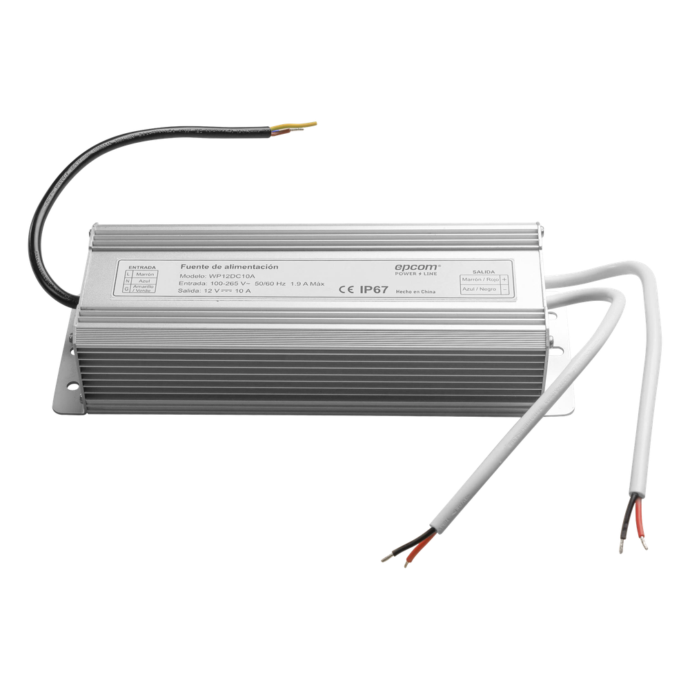 Fuente 12 V | 2 SALIDAS A 5 AMPER | 10 Amperes Totales | Waterproof | Intemperie grado IP67