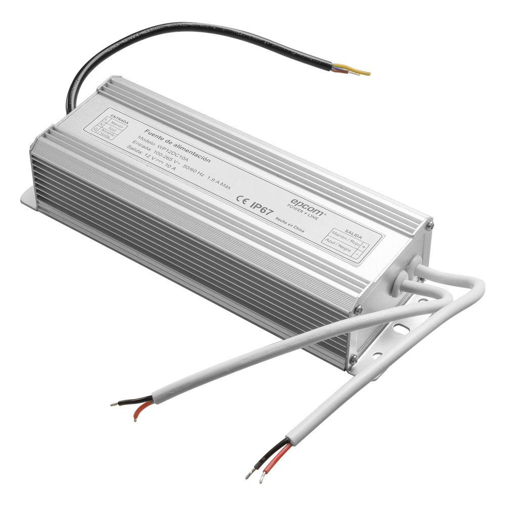 Fuente 12 V | 2 SALIDAS A 5 AMPER | 10 Amperes Totales | Waterproof | Intemperie grado IP67