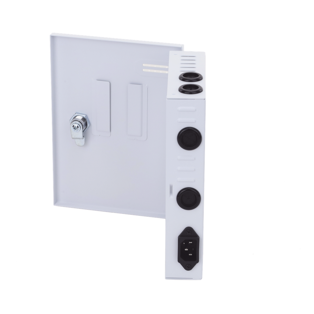 Fuente |  11-15 V |  9 canales | 16 A |  Compatible con cámaras 4K | Alta tecnología en seguridad | Doble ventilador | Hasta 1.8 Amperes por Salida | Filtro de ruido por canal | Diseño de alta gama.
