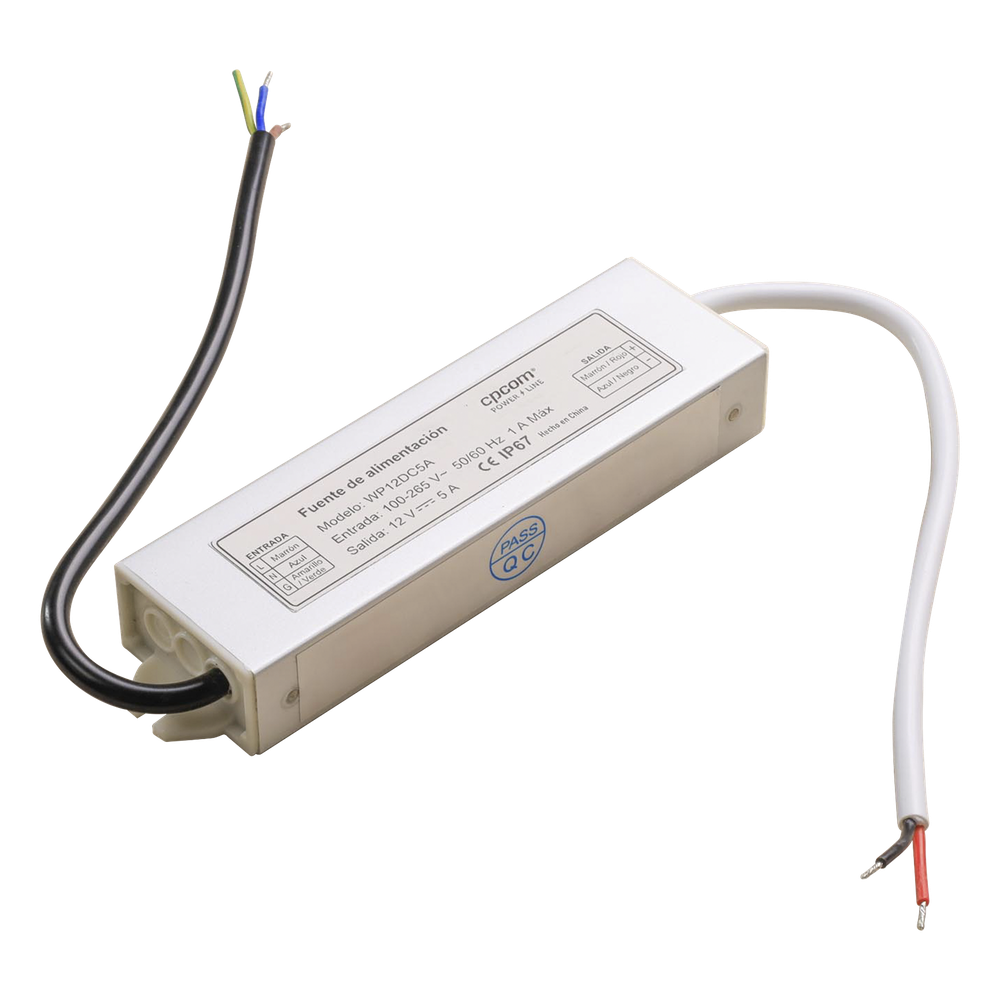 Fuente 12 V / 5 Amperes / Waterproof / Intemperie grado IP67