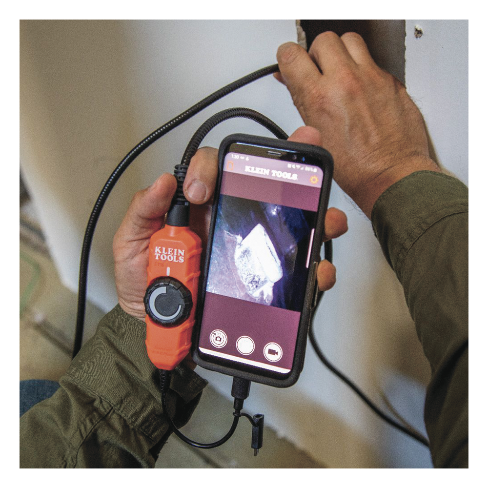 Cámara Boroscopio de Inspección con Conexión para Dispositivos Android®. Cuello de Cisne Blindado de 10' (3 m) y 6 Luces LED