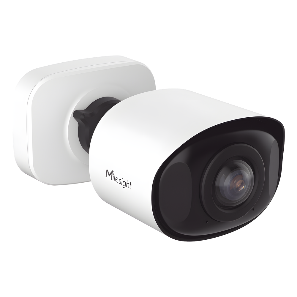 Cámara Bullet de Red Mini Panorámica 180° AI / 4K / Super WDR 120dB / Micrófono Integrado / IP67-IK10 / Soporte PoE / Almacenamiento 1TB / Analítica IA VCA 8 Modos / ONVIF y VMS